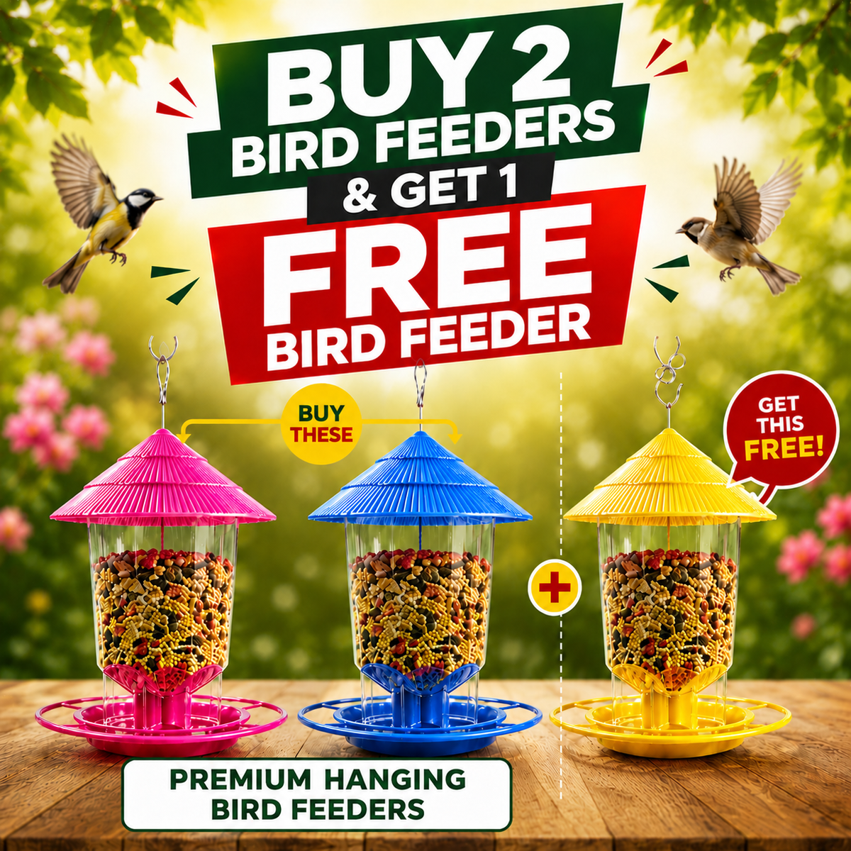 Premium Hanging Bird Feeder