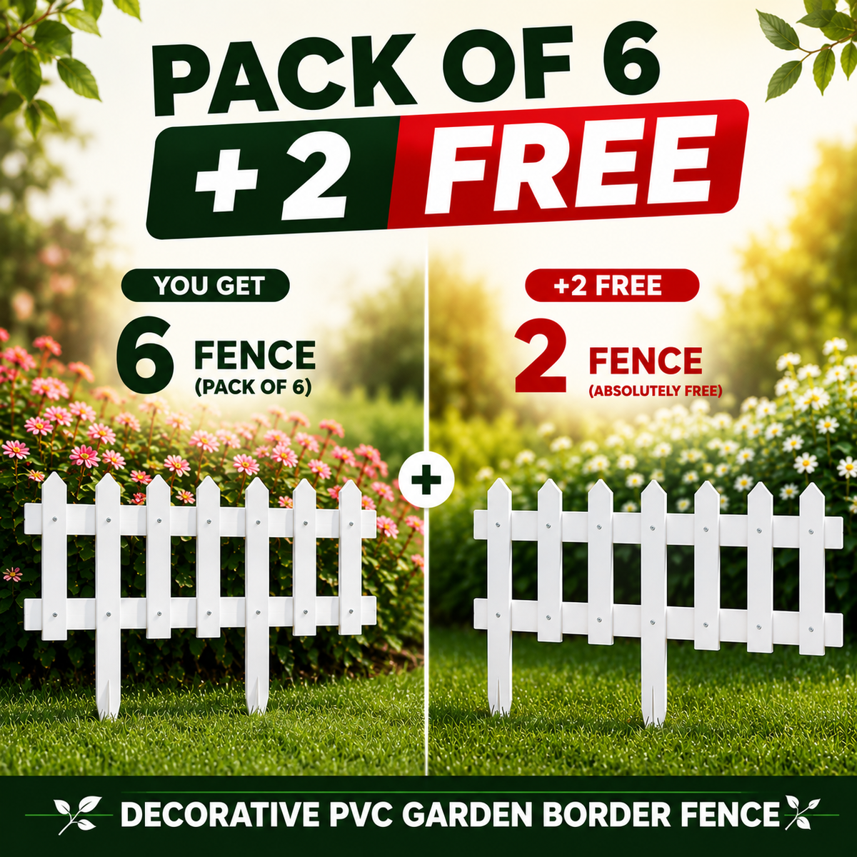 Decorative PVC Garden Border Fence