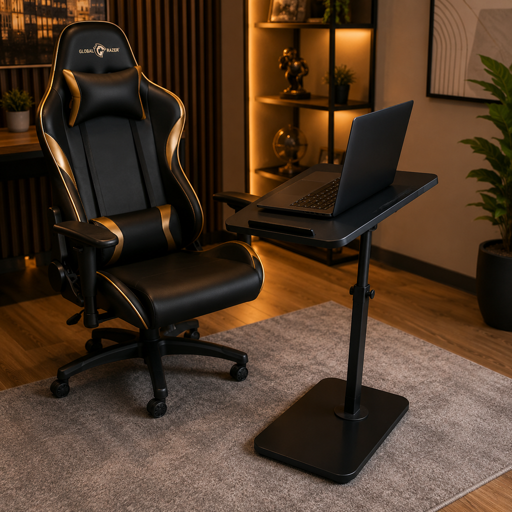 360° Rotating & 90° Tilt Adjustable Height Table