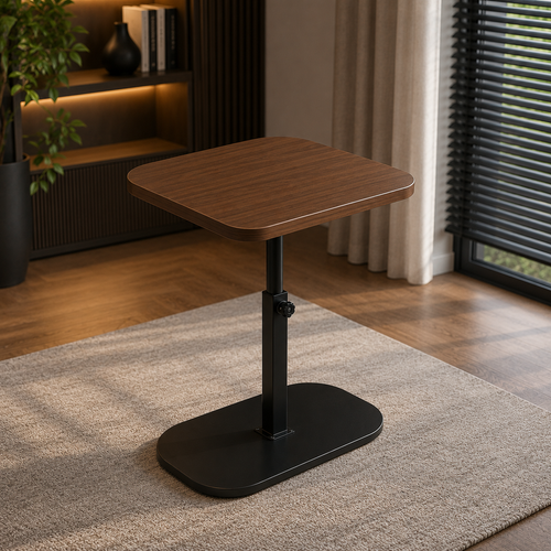 Adjustable Height C-Shaped Side Table